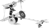Dithered image of an erector set presented to Charles Lindberg representing his plane.